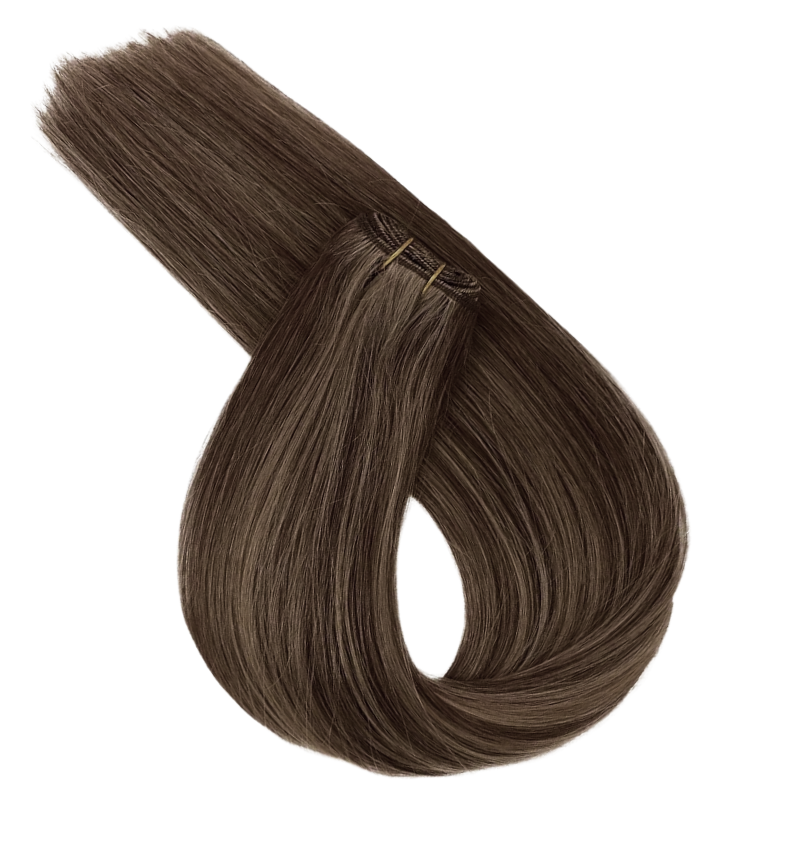 Extensions Weft – Noir & Châtain Foncé